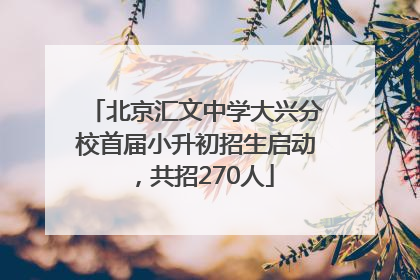 北京汇文中学大兴分校首届小升初招生启动，共招270人