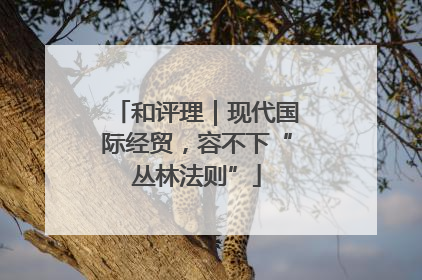 和评理｜现代国际经贸，容不下“丛林法则”
