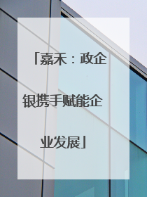嘉禾：政企银携手赋能企业发展