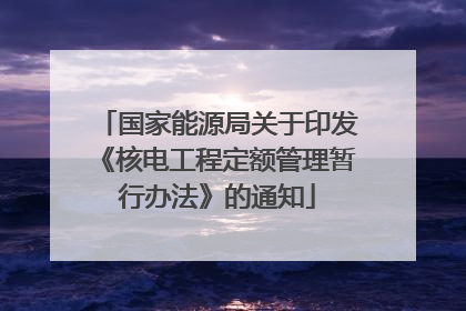 国家能源局关于印发《核电工程定额管理暂行办法》的通知