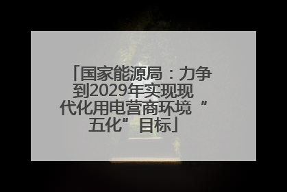 国家能源局：力争到2029年实现现代化用电营商环境“五化”目标