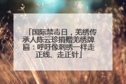 国际禁毒日，羌绣传承人陈云珍捐赠羌绣牌匾：呼吁像刺绣一样走正线、走正针