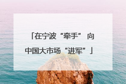 在宁波“牵手” 向中国大市场“进军”