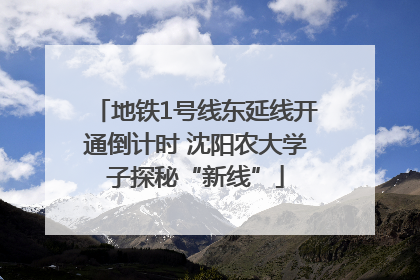 地铁1号线东延线开通倒计时 沈阳农大学子探秘“新线”