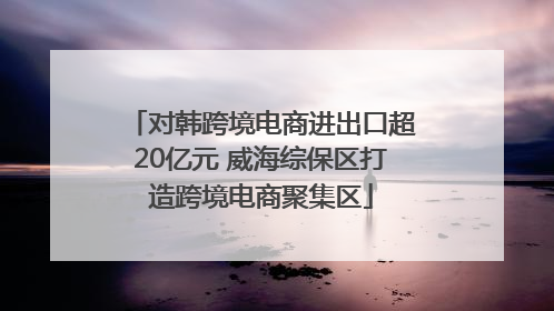 对韩跨境电商进出口超20亿元 威海综保区打造跨境电商聚集区