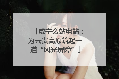 威宁么站电站：为云贵高原筑起一道“风光屏障”