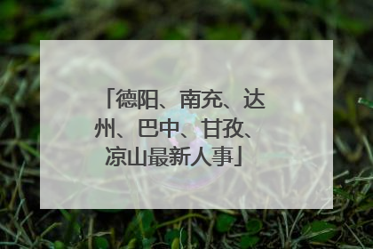 德阳、南充、达州、巴中、甘孜、凉山最新人事
