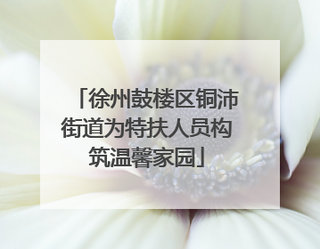 徐州鼓楼区铜沛街道为特扶人员构筑温馨家园