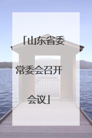 山东省委常委会召开会议