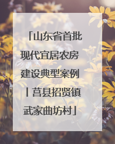 山东省首批现代宜居农房建设典型案例丨莒县招贤镇武家曲坊村