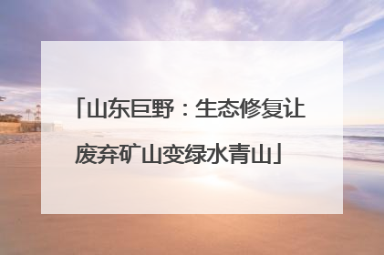 山东巨野：生态修复让废弃矿山变绿水青山