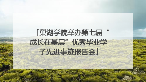 巢湖学院举办第七届“成长在基层”优秀毕业学子先进事迹报告会