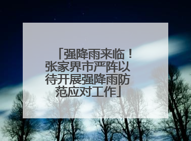 强降雨来临！张家界市严阵以待开展强降雨防范应对工作