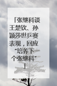 张继科谈王楚钦、孙颖莎世乒赛表现，回应“培养下一个张继科”