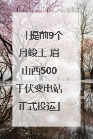 提前9个月竣工 眉山西500千伏变电站正式投运