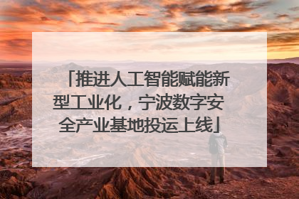推进人工智能赋能新型工业化，宁波数字安全产业基地投运上线