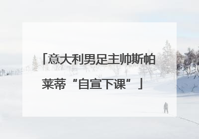 意大利男足主帅斯帕莱蒂“自宣下课”