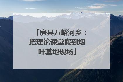 房县万峪河乡：把理论课堂搬到烟叶基地现场