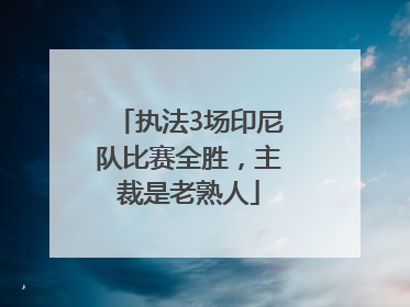 执法3场印尼队比赛全胜，主裁是老熟人