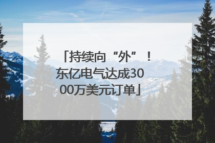 持续向“外”！东亿电气达成3000万美元订单