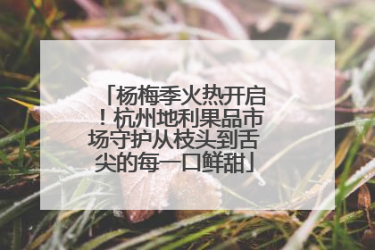 杨梅季火热开启！杭州地利果品市场守护从枝头到舌尖的每一口鲜甜