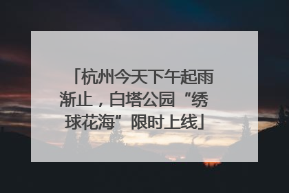 杭州今天下午起雨渐止，白塔公园“绣球花海”限时上线