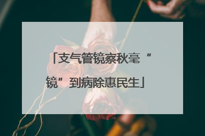支气管镜察秋毫“镜”到病除惠民生