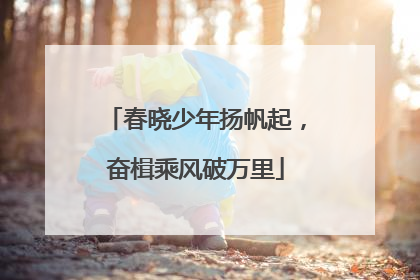 春晓少年扬帆起，奋楫乘风破万里