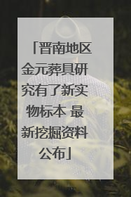 晋南地区金元葬具研究有了新实物标本 最新挖掘资料公布