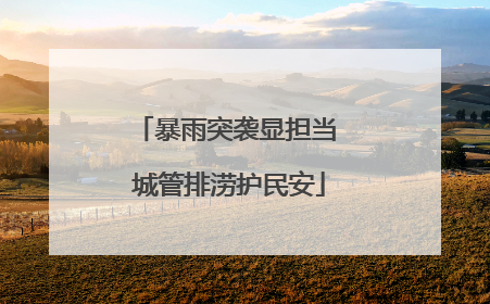 暴雨突袭显担当 城管排涝护民安