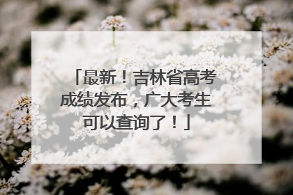 最新！吉林省高考成绩发布，广大考生可以查询了！