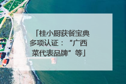 桂小厨获餐宝典多项认证：“广西菜代表品牌”等