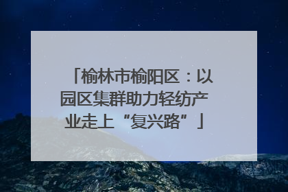 榆林市榆阳区：以园区集群助力轻纺产业走上“复兴路”