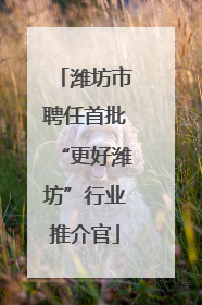 潍坊市聘任首批“更好潍坊”行业推介官