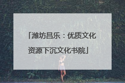 潍坊昌乐：优质文化资源下沉文化书院
