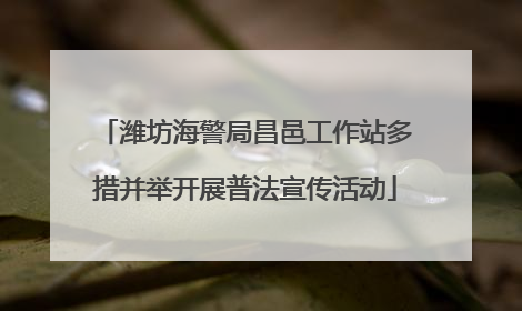 潍坊海警局昌邑工作站多措并举开展普法宣传活动