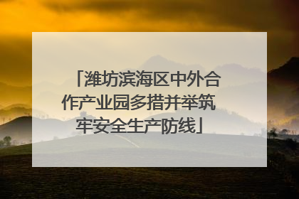 潍坊滨海区中外合作产业园多措并举筑牢安全生产防线