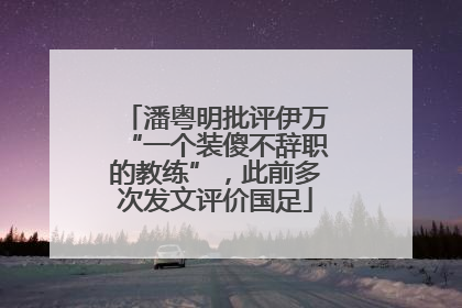 潘粤明批评伊万“一个装傻不辞职的教练”，此前多次发文评价国足
