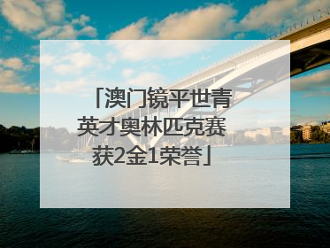 澳门镜平世青英才奥林匹克赛获2金1荣誉