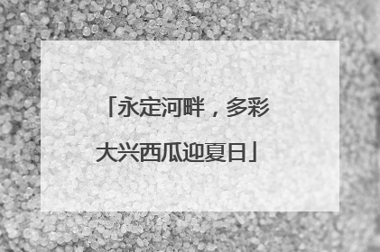 永定河畔，多彩大兴西瓜迎夏日