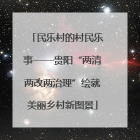 民乐村的村民乐事——贵阳“两清两改两治理”绘就美丽乡村新图景
