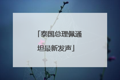 泰国总理佩通坦最新发声