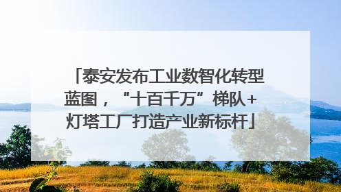 泰安发布工业数智化转型蓝图，“十百千万”梯队+灯塔工厂打造产业新标杆