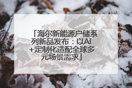 海尔新能源户储系列新品发布：以AI+定制化适配全球多元场景需求