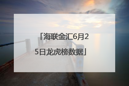 海联金汇6月25日龙虎榜数据