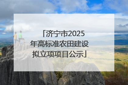 济宁市2025年高标准农田建设拟立项项目公示
