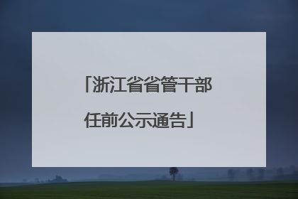 浙江省省管干部任前公示通告