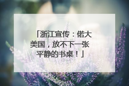浙江宣传：偌大美国，放不下一张平静的书桌！
