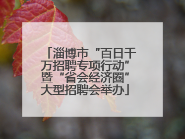 淄博市“百日千万招聘专项行动”暨“省会经济圈”大型招聘会举办