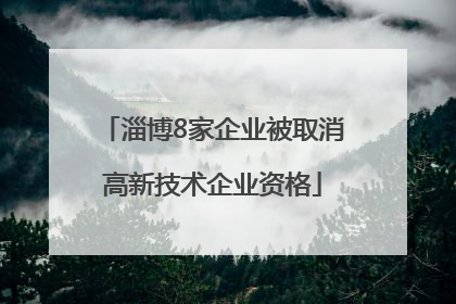 淄博8家企业被取消高新技术企业资格